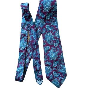 Silk Dior Paisley Tie in Blue and Purple